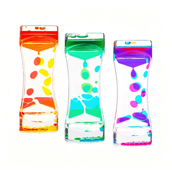 CYFW Liquid Motion Bubbler - 3 Pack Kids and Adults Sensory Toys - Water Timers Fidget Toys Sensory Play - Colorful Hourglass for Home Office Desk Decor 1 Year Old Boy Gifts