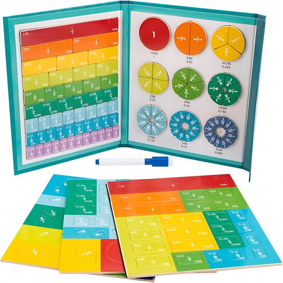 CYFW Magnetic Fraction Learning Set - Demonstration Book,Tiles & Building Blocks Magnetic Fraction Demonstration Book
