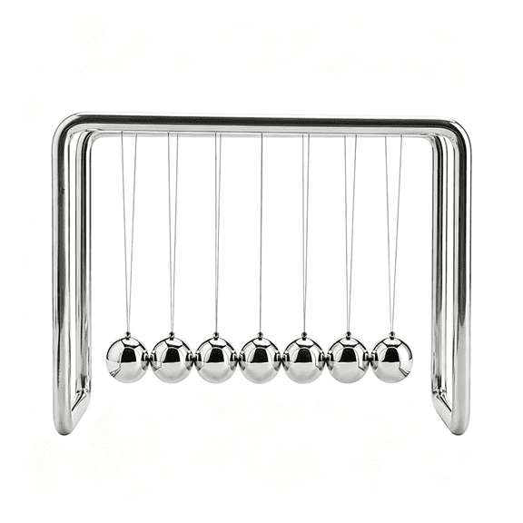 CYFW Newtons Cradle Pendulum with 7 Balls, Classic Swing Newton Balance Ball, 30+ Sec Swingtime, Science Physics Gadget, Desk Toys & Office Gadgets for Desk Decorations