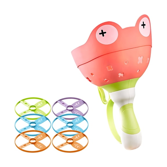 CYFW Outdoor Toys for Kids Ages 4-8: Flying Disc Launcher Toys Manual Capture Catching Outdoor Games for 3 4 5 6 7 8 Years Old Active Toys for Kids Ages 4-8- Outside Toys for Toddlers 3-5