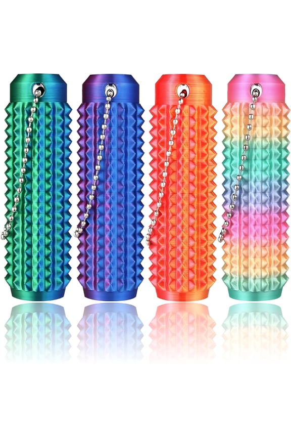 Pain Fidget 4Pcs Spiky Sensory Fidget Toys for Adults Anxiety Relief, 3D Printed Grippie Keychain for Focus and Skin Picking, Stress Relief Gift for Teens