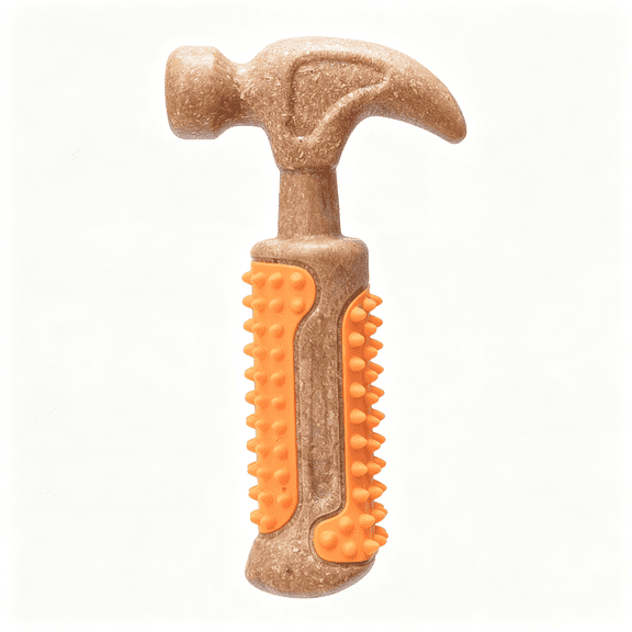 CYFW for Pets Chew Tools Collection,Wood Blend Hammer Chew Toy for Dogs,Compressed Wood with Baking Soda,Safer&Durable Alternative to Chewing Sticks,7"