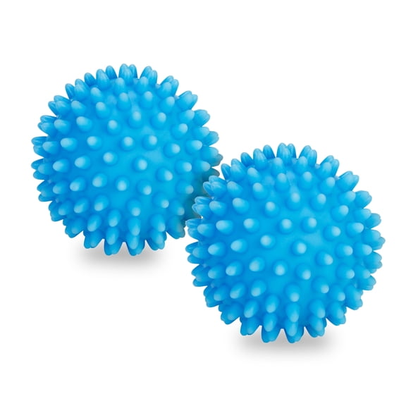 CYFW Plastic Dryer Balls with Spikes - Set of 2 - Fabric Softener - Eliminates Wrinkles and Reduces Static - for Laundry, Clothes, Fabrics - dryer balls laundry reusable anti static Blue