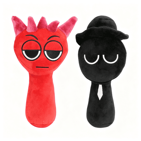 CYFW Plush Toys Song Game Plushies Stuffed Plushes Soft and Funs Stuffed Toys Dolls for Fans and Friends Christmas Birthday for Girls Boys Plush Toy(Black+Red)