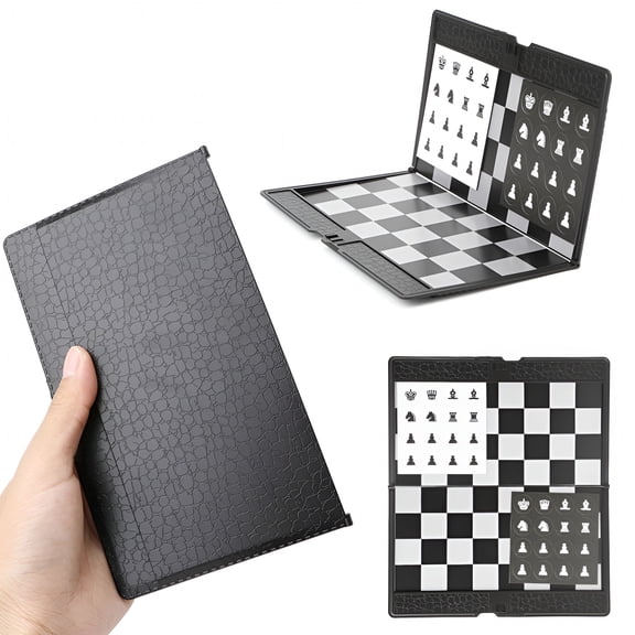 CYFW Pocket Folding Magnetic Chess Set Board Checkers Traveler