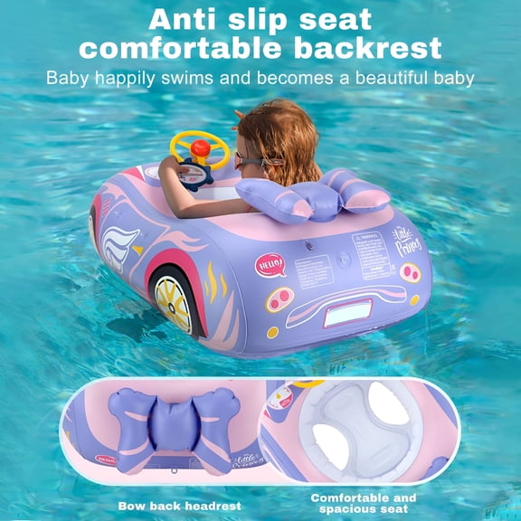 CYFW Pool Float with 3D Car Design,PVC Swim Float,Pool Float,Swimming Floats Seat Boat Pool Toys with Steering Wheel for 12-18,12-24 Months,Age 2-3,3+ Years