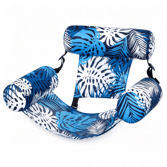 CYFW Pool Floats Chairs Adult,Inflatable Pool Lounge,Plant Pattern Floating Mat Hammock,Blow Up Water Chairs Noodles Rafts for Party Summer Water Beach Fun
