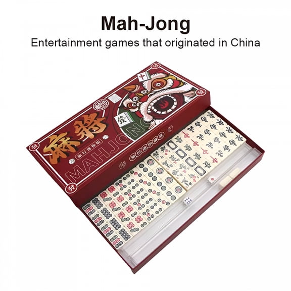 CYFW Portable Mini Mahjong Set,Originating From Chinese Entertainment Games,Travel Outdoor Hand-rub Mahjong,Festival Party Game,Birthday Party Game