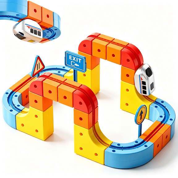 CYFW Rail Electric Train Set for Kids Ages 3-8,Anti-Gravity 3D Modular Track Building Toy,Stem Educational Racing Set for Boys & Girls,Creative Birthday Gift