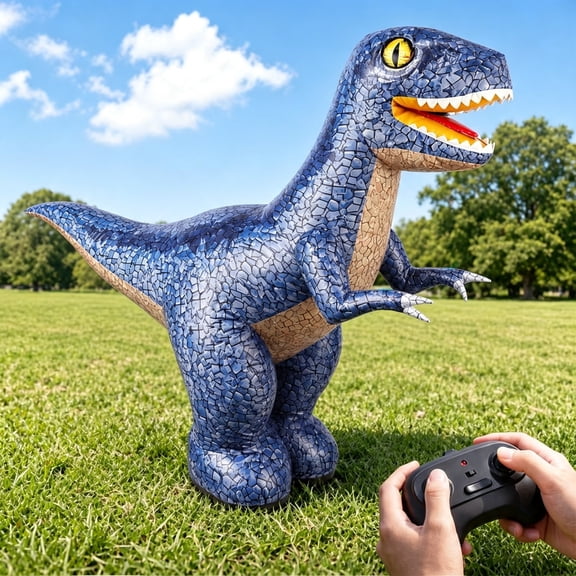 CYFW Remote Control Inflatable Dinosaur Toy for Kids Rechargeable Outdoor Toys 2.4Ghz Electric Toy Dinosaur with 360Rotation,Forward&Backward,Walking Dinosaur Toy for Boys Kids Age 6+