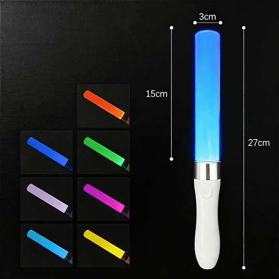 CYFW Reusable Led Glow Sticks(2Pack)With 15 Multicolor,Manual and Automatic Mode,Equipped with Aaa Battery Powered Led Sticks,Concert Glowsticks,Raves,Emergency,(15+ Years Old)