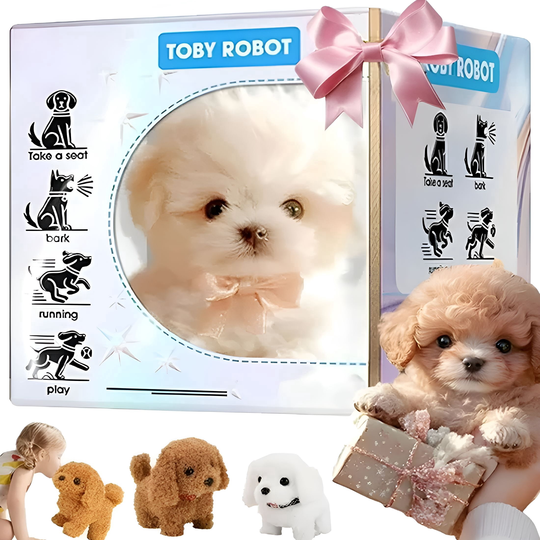 CYFW Robot Dog - Robot Bionic Puppy,My Realistic Robotic Puppy,Electronic Interactive Stuffed That Looks Real-Walking,Sit Barks Walk Run