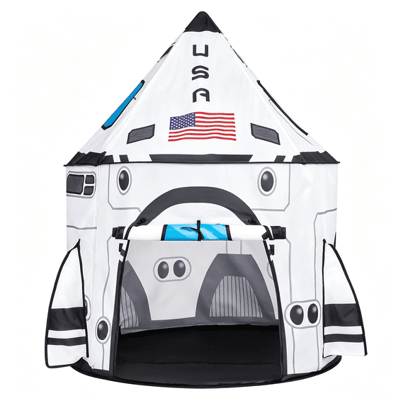 CYFW Rocket Ship Play Tent Kids Spaceship Playhouse Tent Set Indoor Outdoor Easy Assembly Play Tent Kids Tent