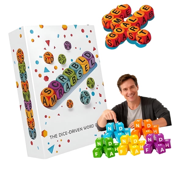 CYFW Scrambled Dice Game Fast-Paced Word Party Game | Spell, Shout, and Win in This Ultimate Brain-Sprint Challenge for 15 Players for Christmas, Families, Gamenight