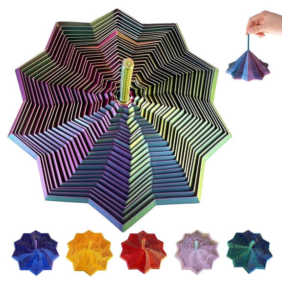 CYFW Sensory Fidget Star Lightweight 3D Printed Hexagon Spiral Tower Quiet Sensory Items And Fidget Toys for Adults Stress Relief And Focus Spinner