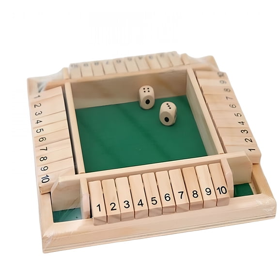 CYFW Shut the Box Game: 2-4 Player Wooden Board Math Game with 2-12 Dice | Educational Family Night Entertainment | Classic Pub Style | Funny Family Board Games
