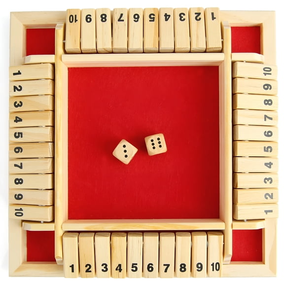 CYFW Shut-The-Box Game Educational Wooden Shut the Box Family Game Smooth Edge Unique for Adults