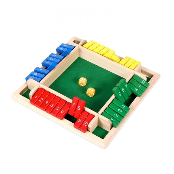 CYFW Shut the Box Game, Wooden Board Games, Family Games for Adults, 2-4 Player Dice Tabletop Toys for Christmas Party Pub Classroom (8.8 Inches)