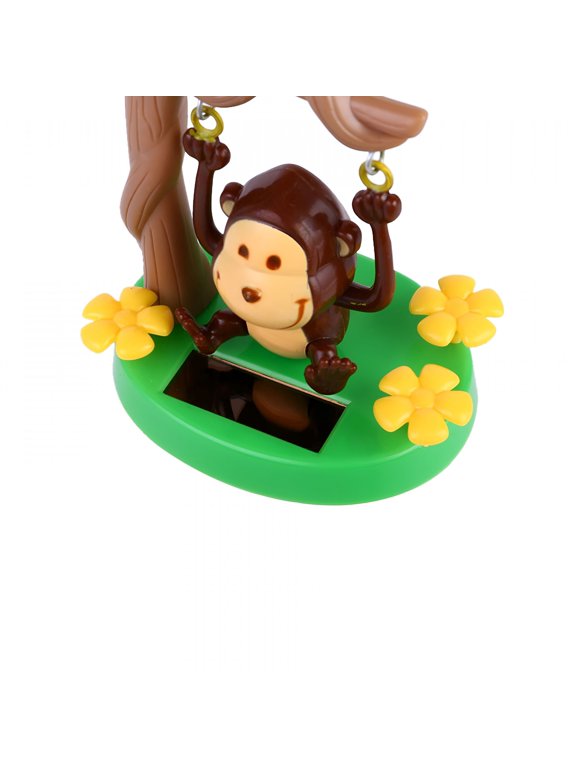 Solar Powered Dancing Monkey Bobblehead, Swinging Car Dashboard Ornament