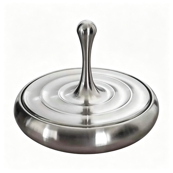 CYFW Solid Stainless Steel Spinning Top,Long Lasting Smooth Rotation,Portable Desk Stress Relief Fidget Toy,Long Lasting Smooth Rotation Spinning Tops for Adults