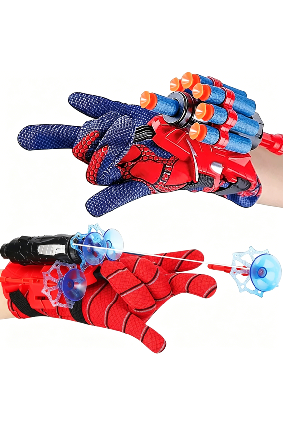 Spider Web Shooter Wrist Launcher - Hero Role-Play Prop with Suction Darts & Gloves, Ages 13+ (2 Pack)