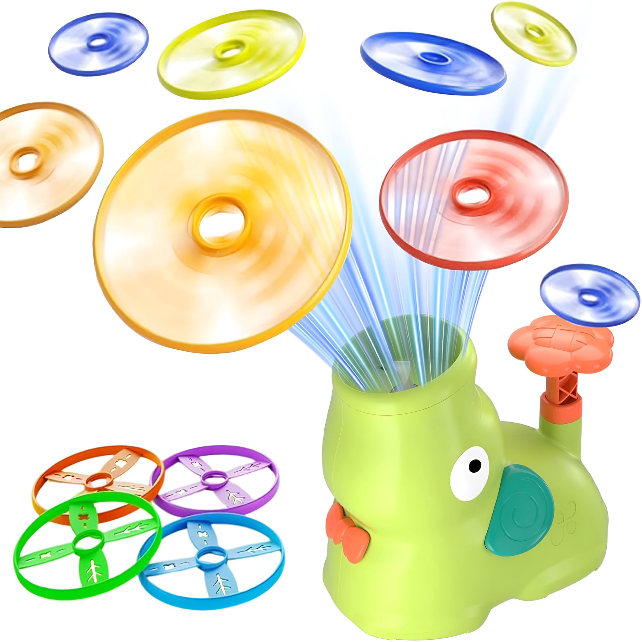 CYFW Stomp Flying Disc Launcher Toys，Outdoor Flying Disc Launcher Toy Chasing Games， Outside Yard Activities Chasing Toy，Outdoor Toys for Kids 3-8 Year Old(Elephant)