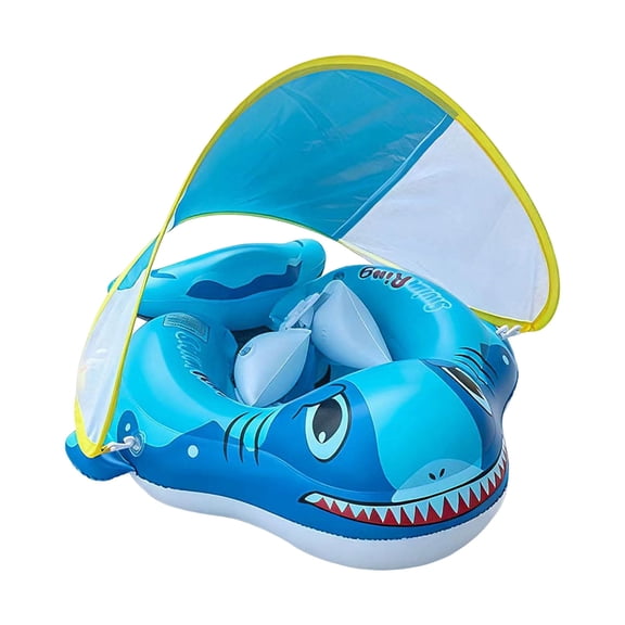 CYFW Student Pool Float, Swim Float with Canopy, Pool Float with Shade, Student Pool Float 6-12 Months, 29X21 Inch Inflatable Design with Anti-Drop Crotch Pocket and Rear