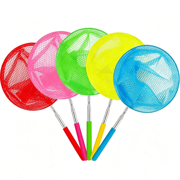 CYFW Telescopic Butterfly Fishing Nets for Kids Catching Insect Net Outdoor Tools for Catching Bugs Fish Insect Ladybird,Extendable 34""Es and Anti Slip Grip