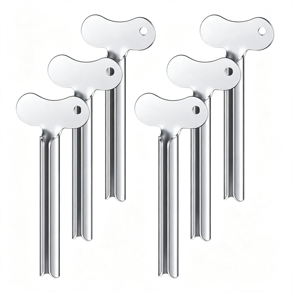 CYFW Toothpaste Squeezer,6Pcs Metal Tube Squeezer Key Stainless Steel Toothpaste Roller Tube Wringer for Paint,Cream,Cosmetic and Hair Dye Tube Squeezer (E)