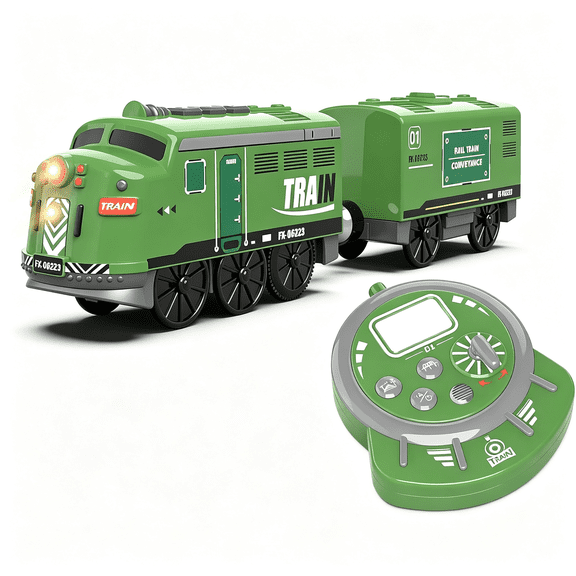 CYFW Train Toy Remote Control Locomotive,Motorized Train Set for Wooden Track,Electric Trains with Sound&Lighting Effects Compatible with