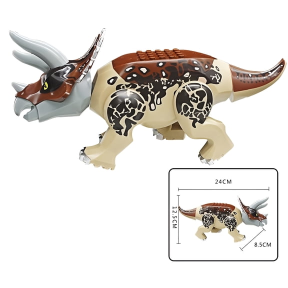 CYFW Triceratops 6 Inch Tall Building Block Dinosaur Dinosaur Building Block Toys