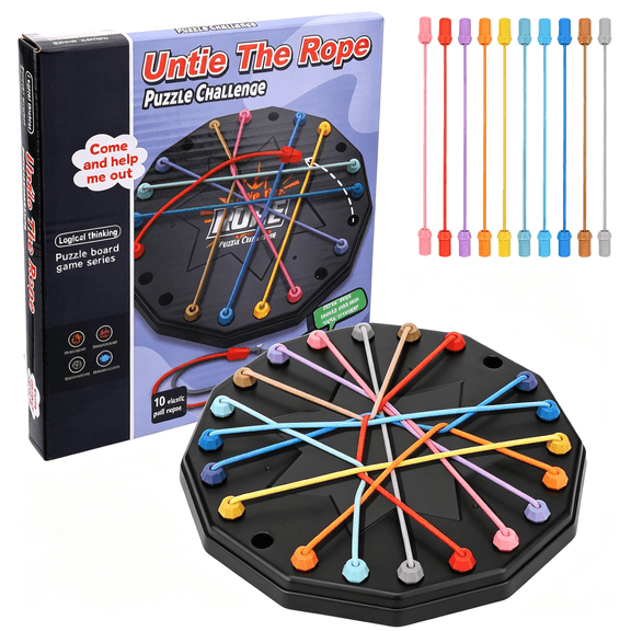 CYFW Updated Version Brainy Knots Game,Puzzle New Board Games 2025 Safe and Sturdy for Activities Rope Challenge,2 Player Fun Educational Family Board Games,Rope Untangling Puzzle Game