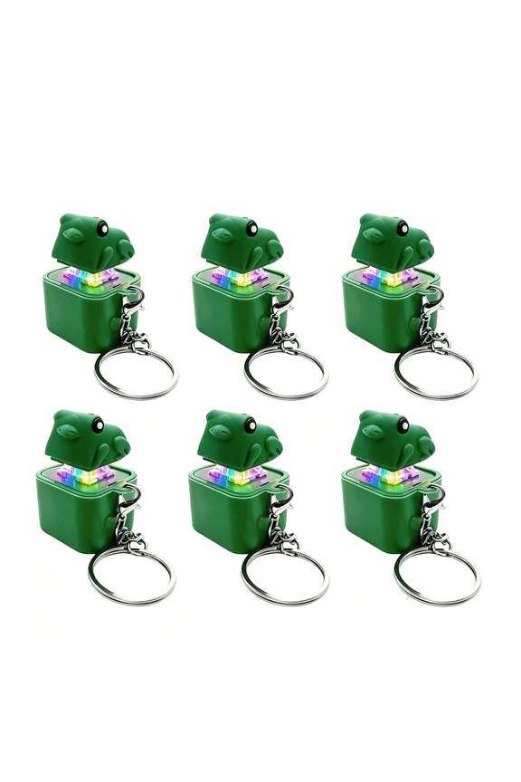 Usb Rechargeable Frog Frog Keychain with Sound 6 Pack,Light&Sound Fidget Toy for Kids Party Favor,Backpack Charm&Croaking Frog Keychain
