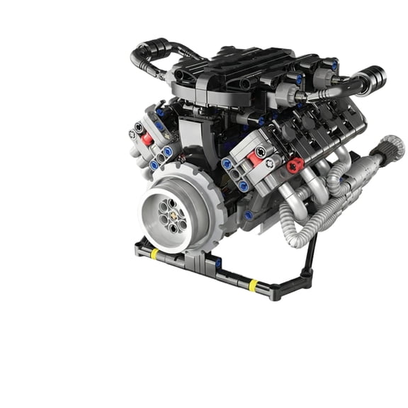 CYFW V8 Engine Model Kit for Adults, 8-Cylinder Mechanical Car Engine Model with LED Lights and Sound Effects, Interactive DIY Building Block Toy 1PC