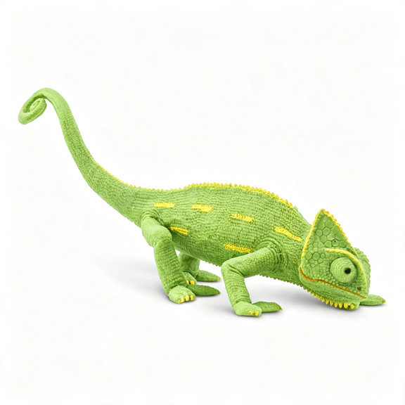 CYFW Veiled Chameleon Baby Figurine - Detailed 6.75" Plastic Model Figure - Fun Educational Play Toy for Boys, Girls & Kids Ages 18M+ As Tiny Figurines