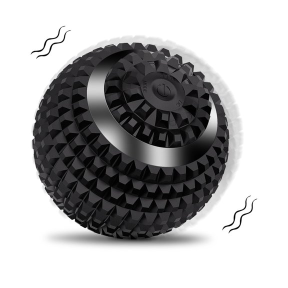 CYFW Vibrating Massage Ball,4-Speed High-Intensity Fitness Yoga Massage Roller, Mobility Ball for Workout Recovery, Pain Relief and Trigger Point Treatment (Black)