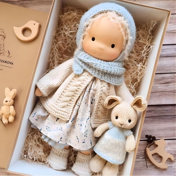 CYFW Waldorf Doll Handmade 100% Organic Cotton Dolls for 2+ Year Old Girls Rag Doll As Birthday Gifts Plush Figure Toys for Christmas Gifts -01