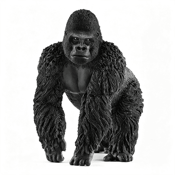 CYFW Wild Life Realistic Male Gorilla Animal Figurine - Authentic Detailed Wild Male Gorilla Toy for Boys and Girls Education Imagination and Play,Highly Durable Gift for Kids Ages 3+