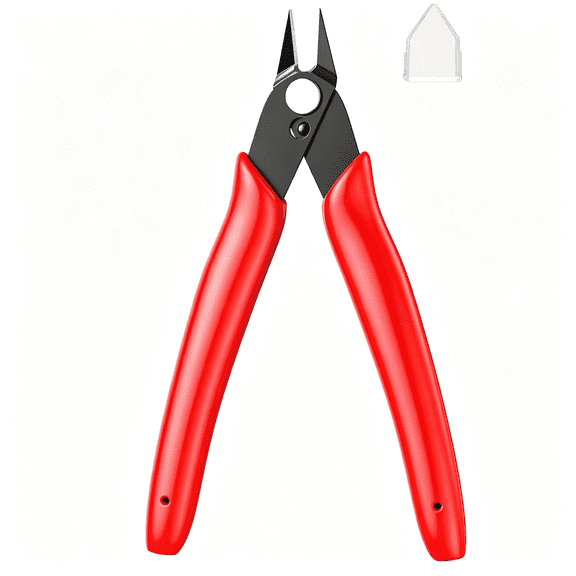 CYFW Wire Cutter Zip Tie Cutters Flush Cutters Nippers Small Side Cutting Pliers for 3D Print,Plastic Models,Jewelry,Electronics,Red,1-Pack Wire Cutter