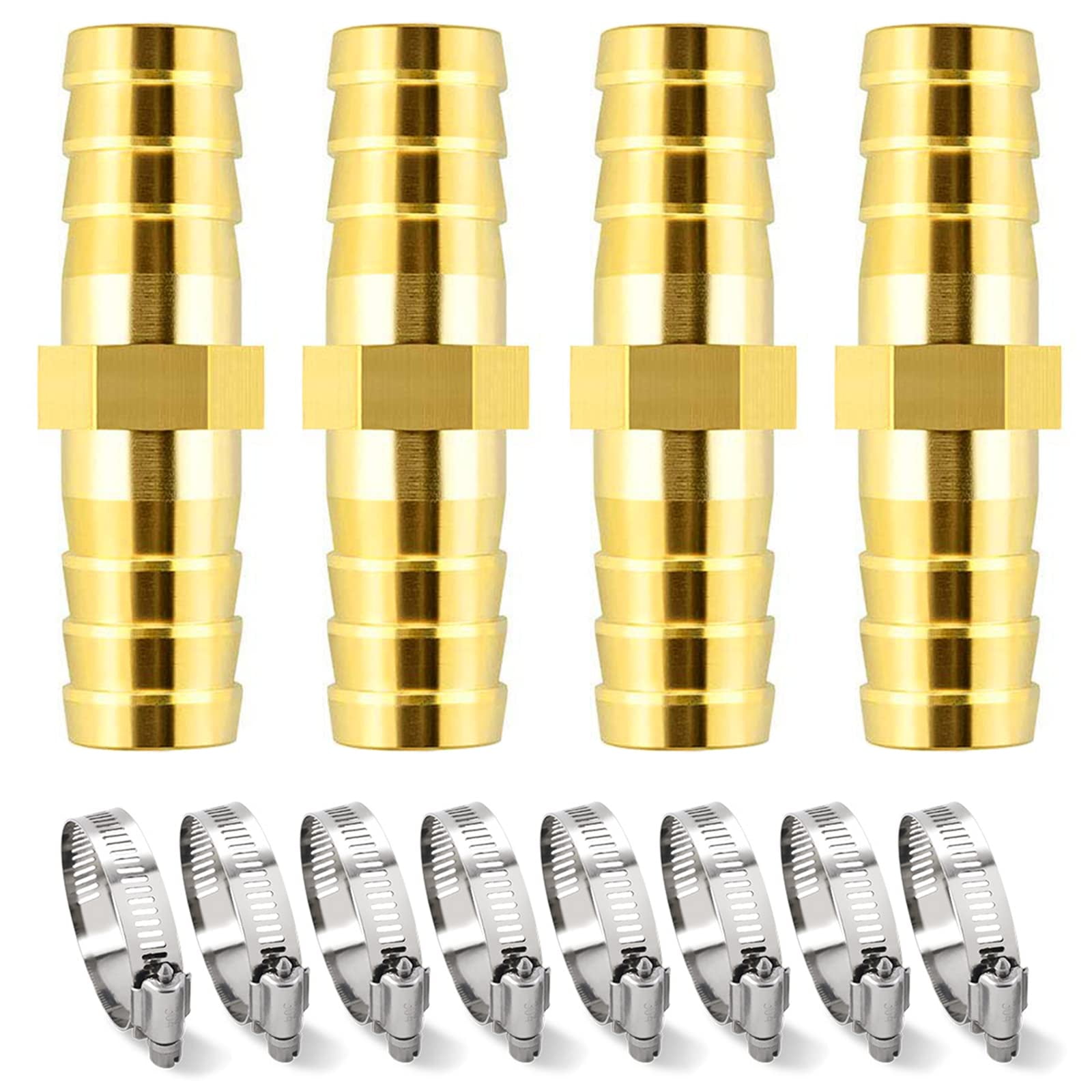 CYG&CL Garden Hose Repair Kit 4 Pieces 3/4 Inch Brass Water Hose