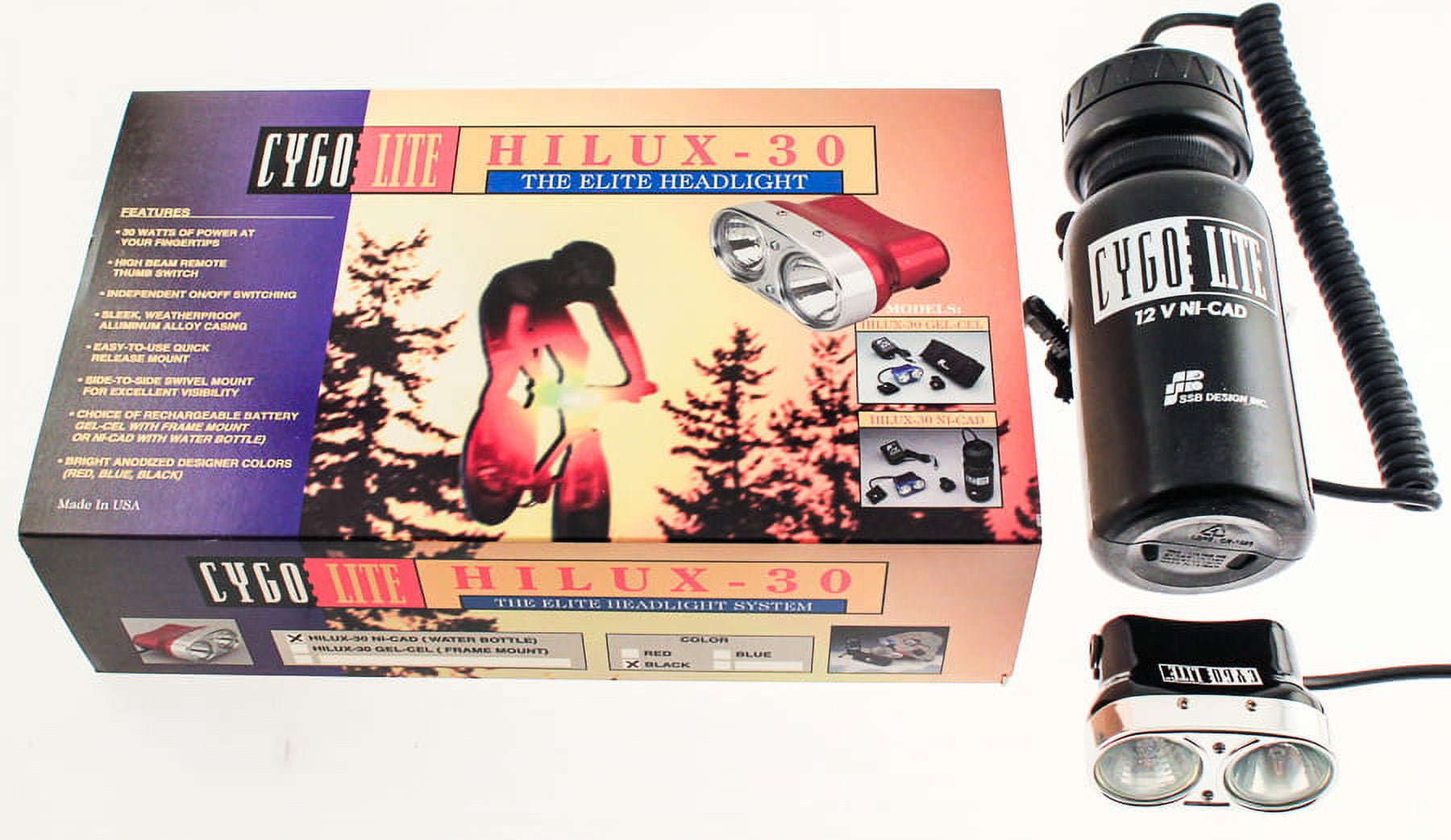 CYGO LITE HILUX-30 30 Watt HALOGEN Bike Headlight Ni-CAD Battery NEW IN BOX