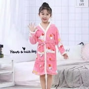 YANHAN CYH Kawaii Sanrio Hellokitty Bathrobes Winter Warm Robes Nightgown Thick Bathrobe Female Coral Fleece Kimono Sleepwear Home Clothes Gift