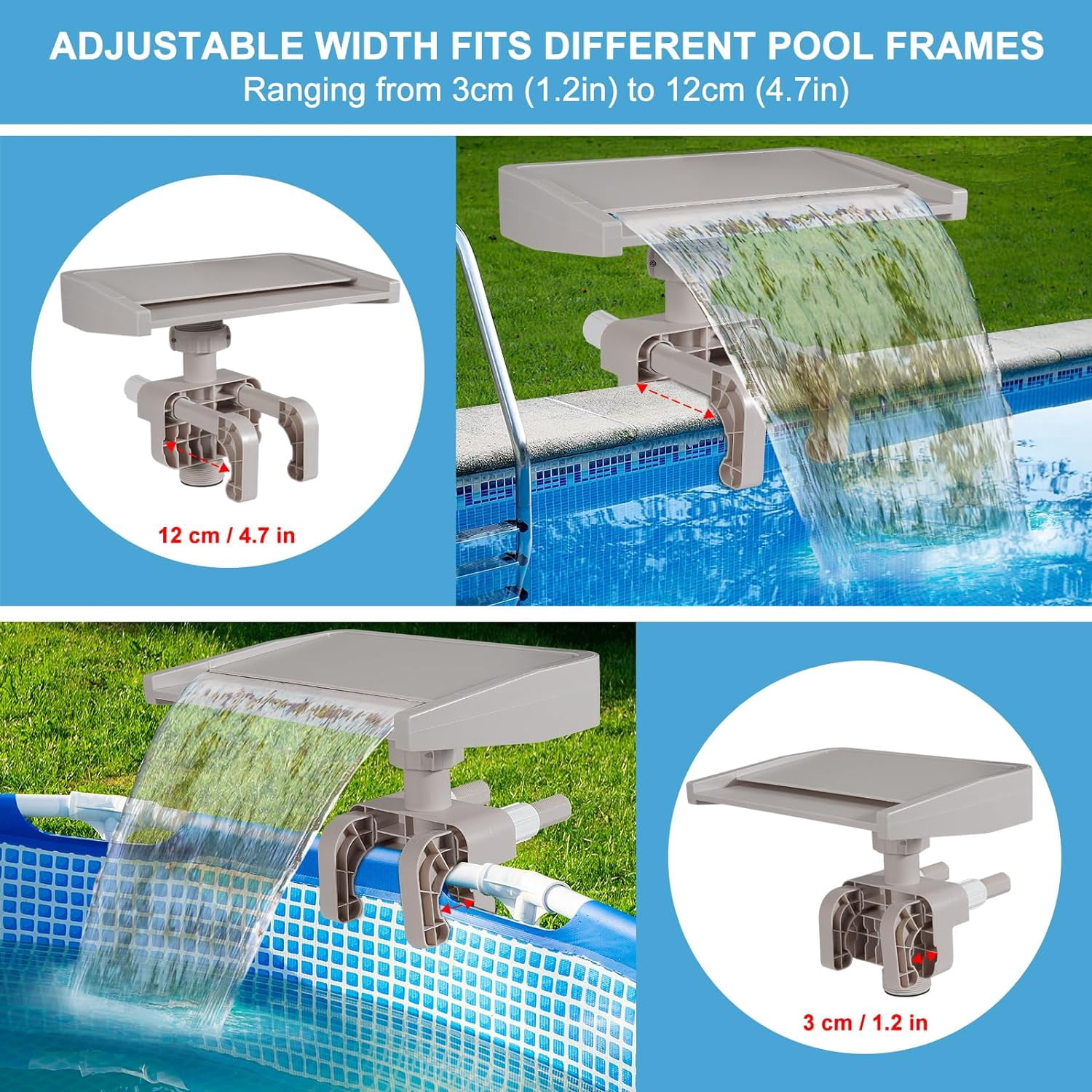 CYIHBOUR Pool Fountain Waterfall for Above Ground Pools Swimming Pool ...