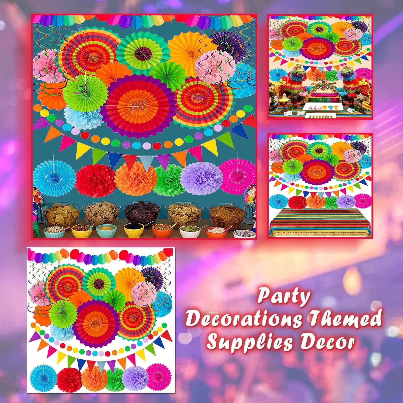 CYIHEYFUPicado Supplies Wedding Poms+Pennant+Papel Cover Themed Pom