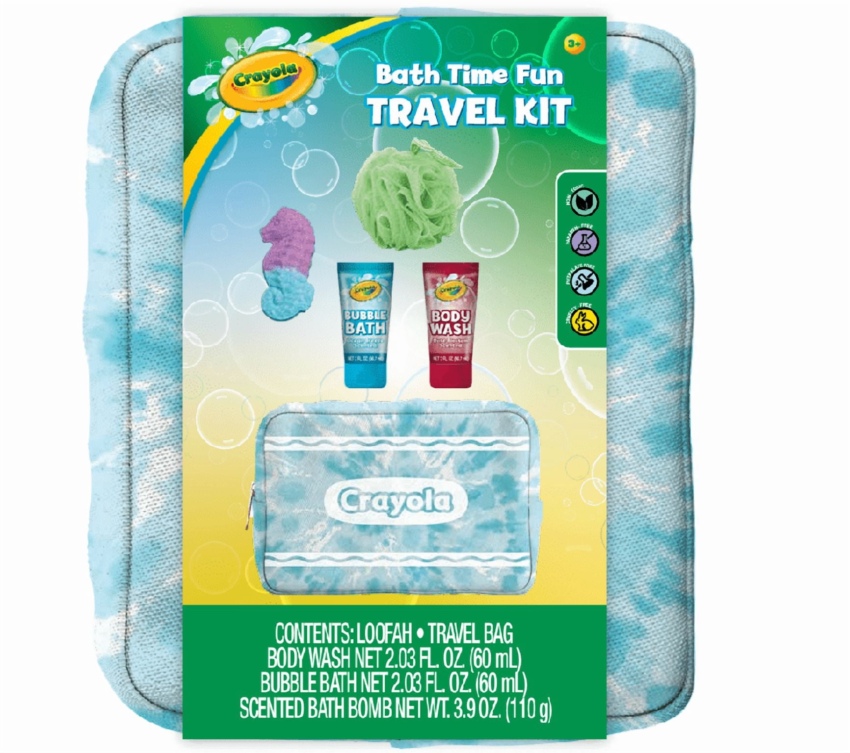 Crayola Bath Time Fun Travel Kit, Ocean Breeze and Rose Blossom Scents, 5 Pieces