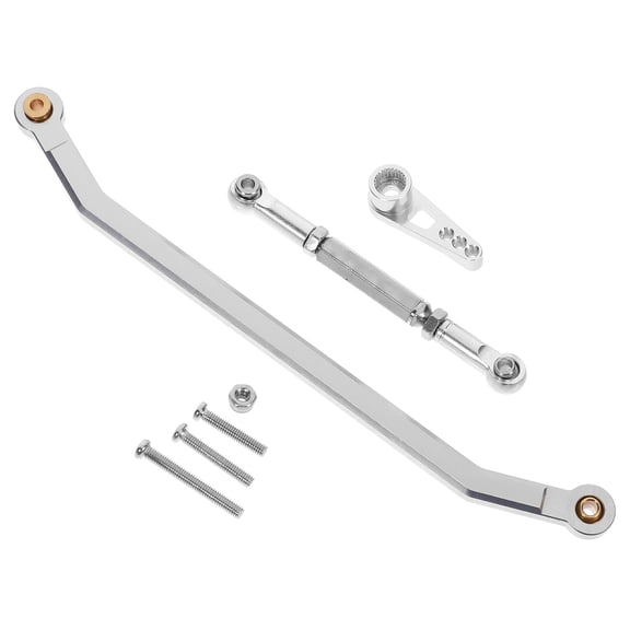 CYLINDSOME 1 Set Steering Rod Links Set Metal Accessories Rc Car Toy Replacement Part Tightening Linkage Compatible for 1/12 mn128
