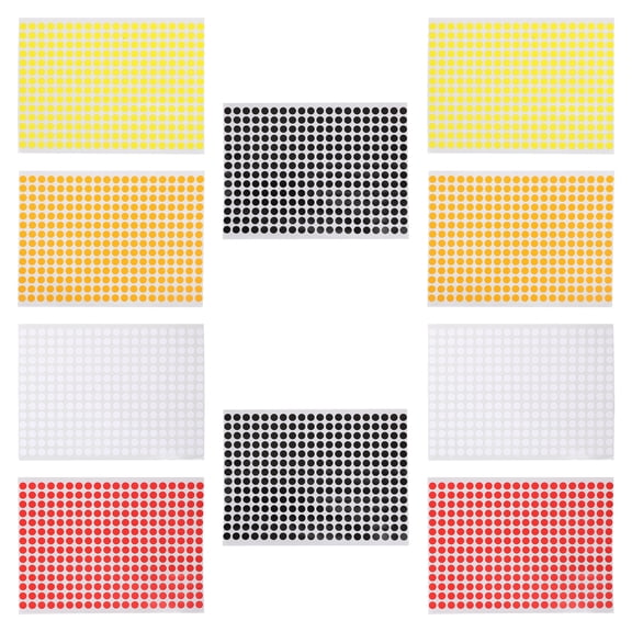 CYLINDSOME 10 Sheets of Blank Adhesive Dot Stickers Round Dot Label Stickers Adhesive Circle Stickers