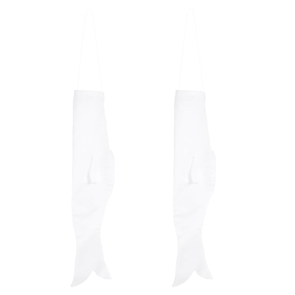 HEMOTON 2Pcs DIY Blank Carp Windsocks Home Hanging Windsock Decor Graffiti Streamer