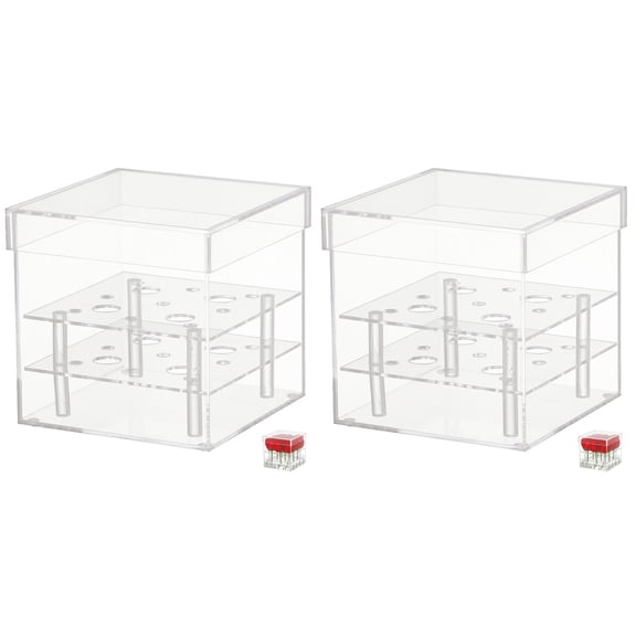 CYLINDSOME 2pcs Empty Flower Packaging Box Acrylic 9-hole Eternal Flower Rose Arrangement Box