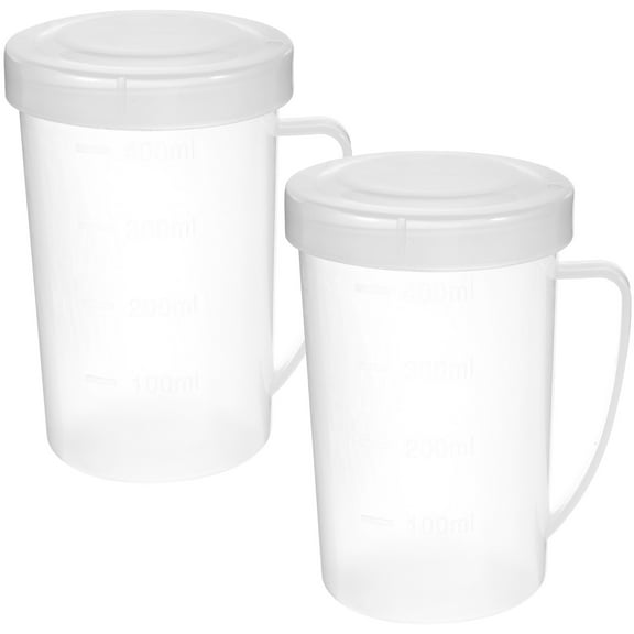 CYLINDSOME 2pcs Handles Lidded Milk Cups Heatable Plastic Milk Cups Microwave Soy Milk Cups